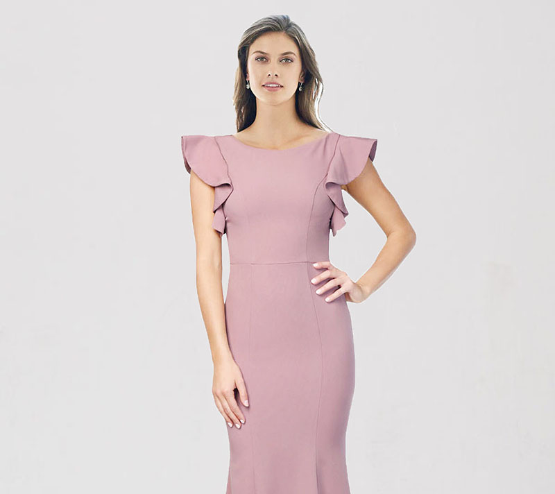 Outlet Flutter Sleeves Prom Dresses