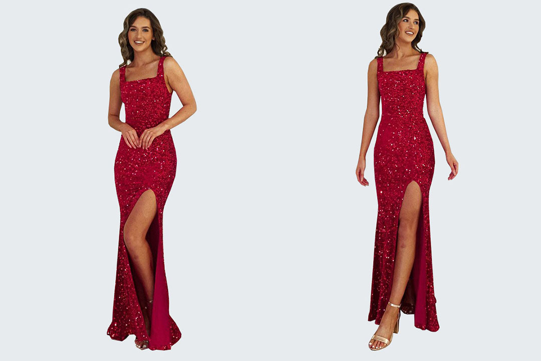 Outlet Velvet Sequin Prom Dresses