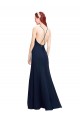 Outlet High Halter Fit and Flare Long Chiffon Prom Dress with Criss Cross Low Back