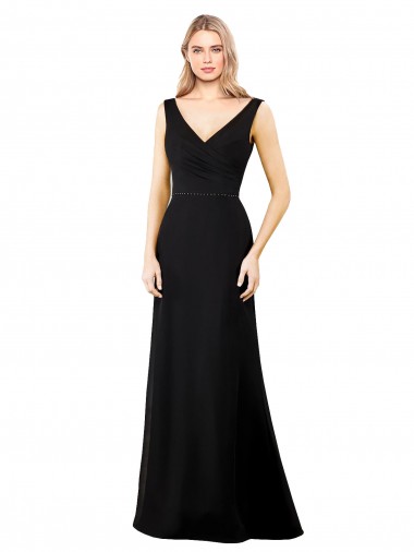 Outlet V-Neckline Chiffon Prom Dress with Draped Bodice