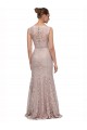 Outlet Long Sleeveless All Lace Prom Dress with Scoop Neckline