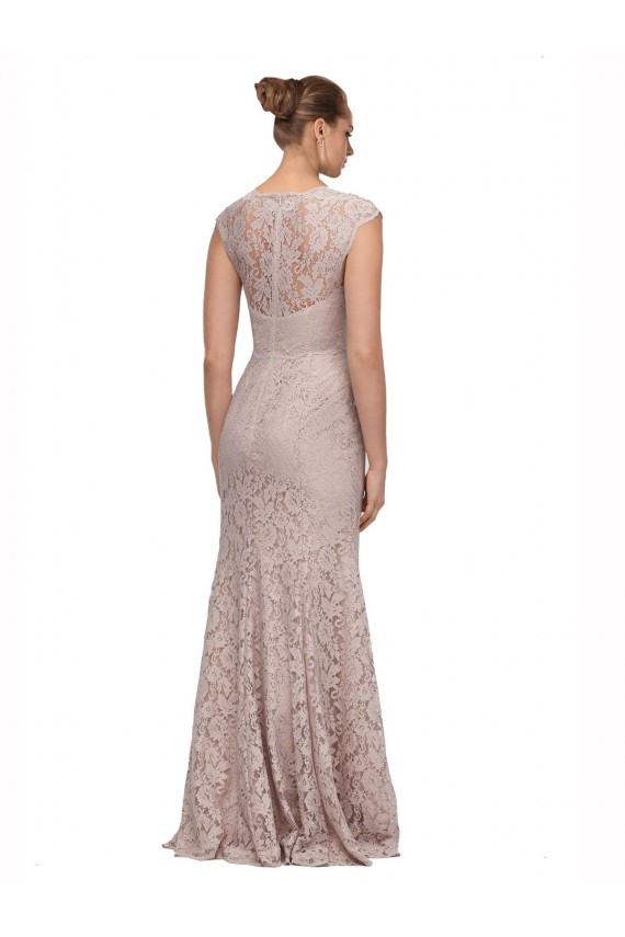 Outlet Sweetheart Neckline Cap Sleeves Lace Prom Dress with Twist
