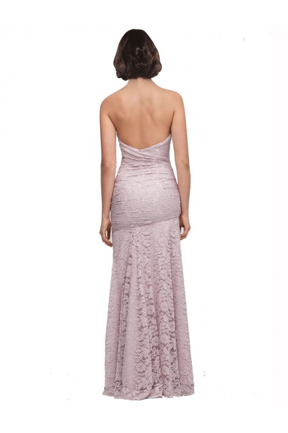 Outlet Floor Length Long Mermaid Lace Prom Dress with Low Back