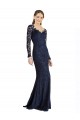 Outlet Illusion Long Sleeves Lace Prom Dress with Sheer Keyhole Back