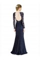 Outlet Illusion Long Sleeves Lace Prom Dress with Sheer Keyhole Back
