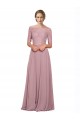 Outlet Off the Shoulder Lace Crop Top A-Line Chiffon Prom Dress