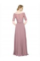 Outlet Off the Shoulder Lace Crop Top A-Line Chiffon Prom Dress