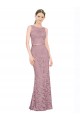 Outlet Sleeveless Crop Top High Neck Mermaid Lace Prom Dress