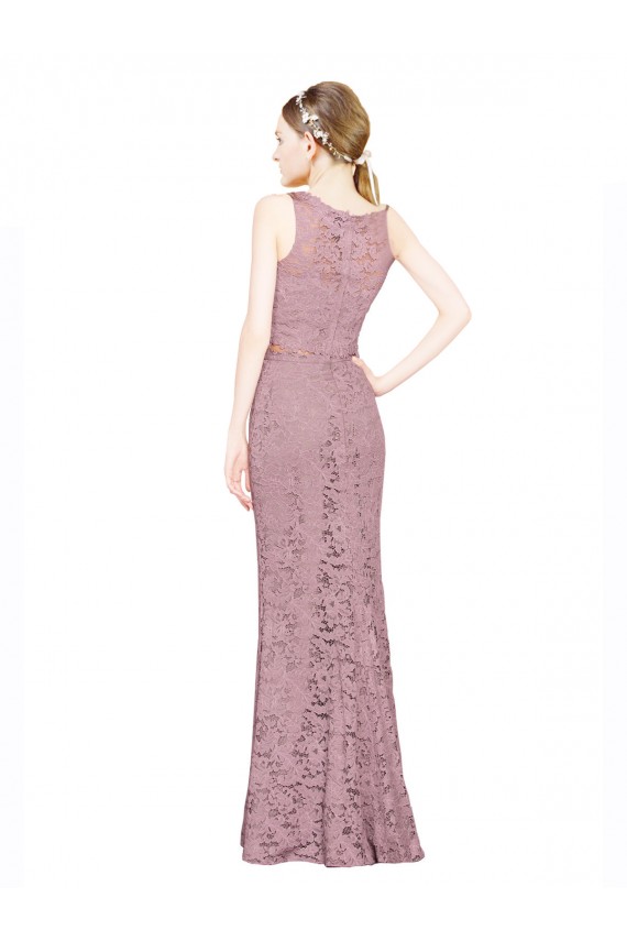 Outlet Sleeveless Crop Top High Neck Mermaid Lace Prom Dress