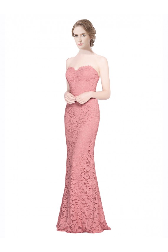 Outlet Fitted Sweetheart Mermaid Lace Prom Dress