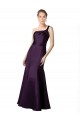 Outlet Long Ruched Neckline One Shoulder Satin Prom Dress