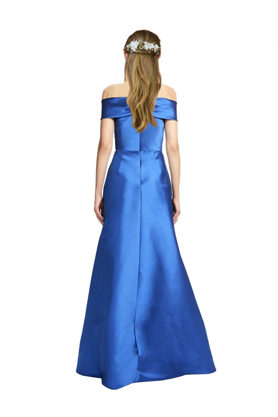 Outlet Sleeveless Off the Shoulder Ball Gown Satin Prom Dress