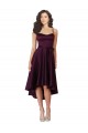 Outlet Elegant High Low Satin Prom Dress with Criss Cross Back