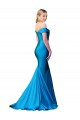 Outlet Off the Shoulder Long Chapel Train Satin Prom Dress