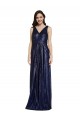 Outlet Long V-Neck Sparking Sequin Prom Dress with Low V-Back
