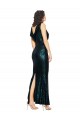 Outlet V-Neck Full Length Sequin Prom Dress with Draped Back