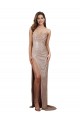 Outlet High Slit Scoop Neck Long Sequin Prom Dress