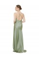 Outlet Silky Satin Prom Dress with Bias Cut Skirt