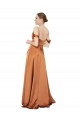Outlet Silky Satin Prom Dress with Bustier Bodice