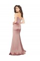 Outlet Floor Length Silky Satin Prom Dress with Front Skirt Slit
