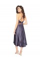 Outlet Midi Length Silky Satin Cocktail Prom Dress / Homecoming Dress with Open Tied Back