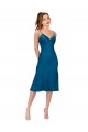 Outlet Midi Length Silky Satin Cocktail Prom Dress / Homecoming Dress