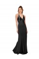 Outlet Cowl Back V-Neck Silky Satin Prom Dress