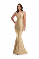 Outlet Shirred Shoulder Silky Satin Mermaid Prom Dress