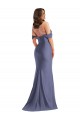 Outlet Off the Shoulder Corset Silky Satin Mermaid Prom Dress with Side Slit
