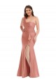 Outlet Cascade Ruffle One Shoulder Bustier Silky Satin Mermaid Prom Dress