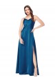 Outlet Cowl Neck Salky Satin Prom Dress