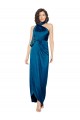 Outlet High Halter Neck Silky Satin Prom Dress with Sash Overlay and Side Split