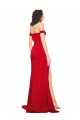 Outlet Off the Shoulder Sweetheart Bustier Style Silky Satin Prom Dress with Side Split