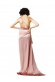 Outlet Low Back One Shoulder Full Length Silky Satin Prom Dress