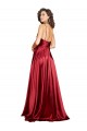 Outlet Cowl Neckline Long Silky Satin Prom Dress with Spaghetti Straps