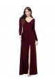 Outlet Long Sleeves Spandex Prom Dress with Front Slit