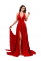 Outlet High Slit A-Line Halter Long Spandex Prom Dress Open Back