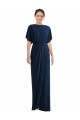 Outlet Open Back Short Sleeves Draped Tulip Skirt Maxi Spandex Prom Dress