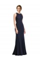 Outlet High Neck Sheath Long Crepe Prom Dress