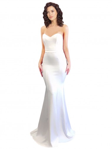 Outlet Sweetheart Strapless High Neck Long Crepe Prom Dress