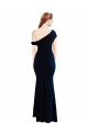 Outlet Draped Off the Shoulder Fitted Crepe Prom Dress