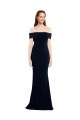 Outlet Off the Shoulder Fitted Crepe Prom Dress with Back Cut Out