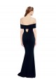 Outlet Off the Shoulder Fitted Crepe Prom Dress with Back Cut Out