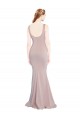 Outlet Sleeveless Scoop Neck Fully Lined Crepe Prom Dress