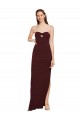 Outlet Twisted Strapless Keyhole Long Crepe Prom Dress with Slit