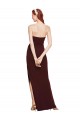 Outlet Twisted Strapless Keyhole Long Crepe Prom Dress with Slit