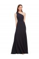 Outlet Fit and Flare Crepe Prom Dress with One Shoulder