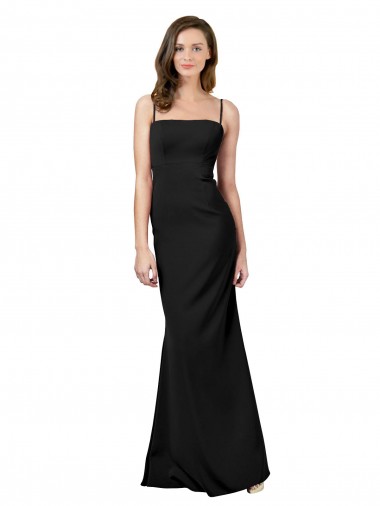 Outlet Fit and Flare Slim Crepe Prom Dress with Cutout Back
