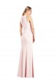 Outlet V-Neck Keyhole Back Crepe Trumpet Prom Dress