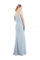 Outlet Draped Backless Crepe Prom Dress with Pockets